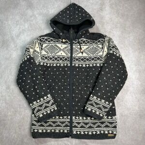 Laundromat Zurich Nordic Full Zip Hooded Sweater Jacket Handmade Wool Fleece L/G